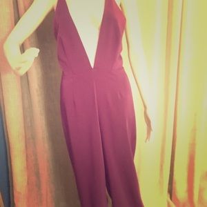 Burgundy jumpsuit